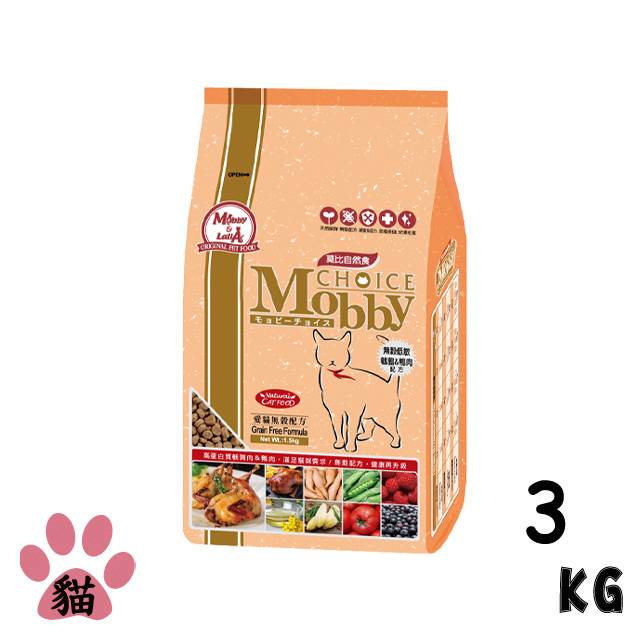 【Mobby 莫比】愛貓無穀配方鵪鶉鴨肉3kg