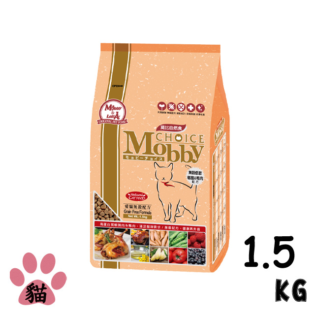 【Mobby 莫比】愛貓無穀配方鵪鶉鴨肉1 5kg