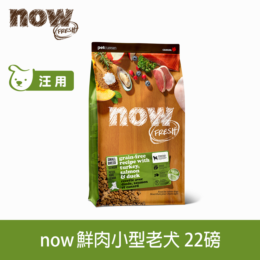now 鮮肉天然糧 小型老犬 鮮肉配方22磅 狗狗無穀天然糧 (犬糧 狗飼料 小型犬 老犬 小顆粒 低熱量 低脂)