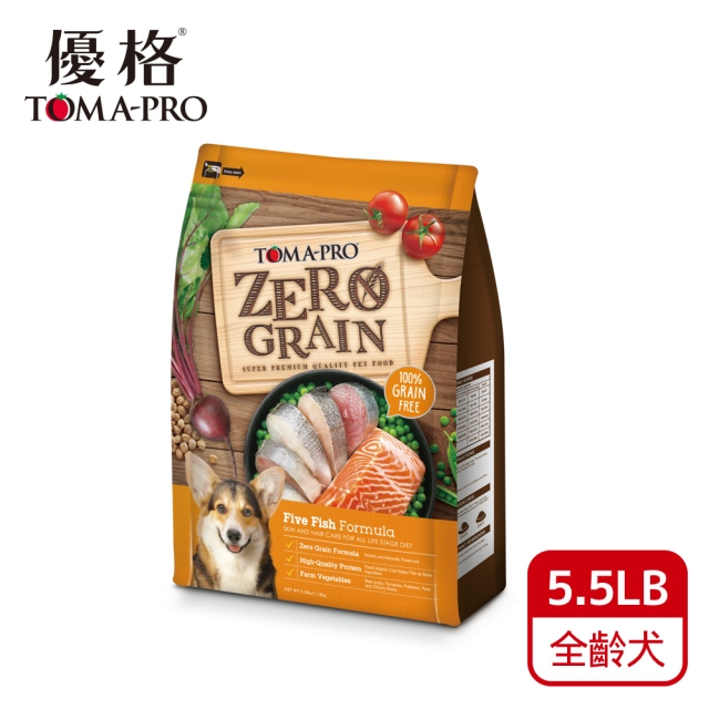 TOMA-PRO 優格 零穀 全齡犬5種魚 5.5lb