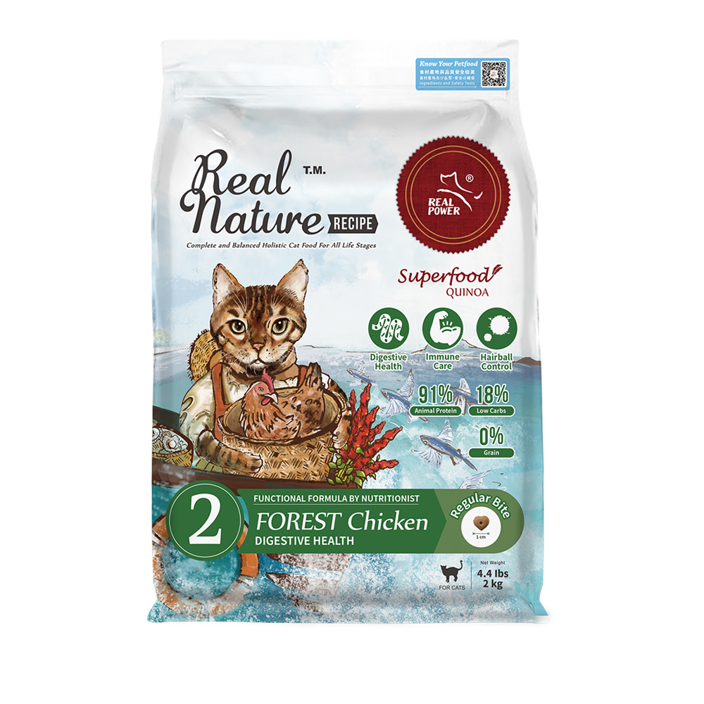 REAL POWER 瑞威寵糧 貓飼料2號- 森林燉雞腸胃健康4kg -(貓糧/貓飼料/貓乾糧)