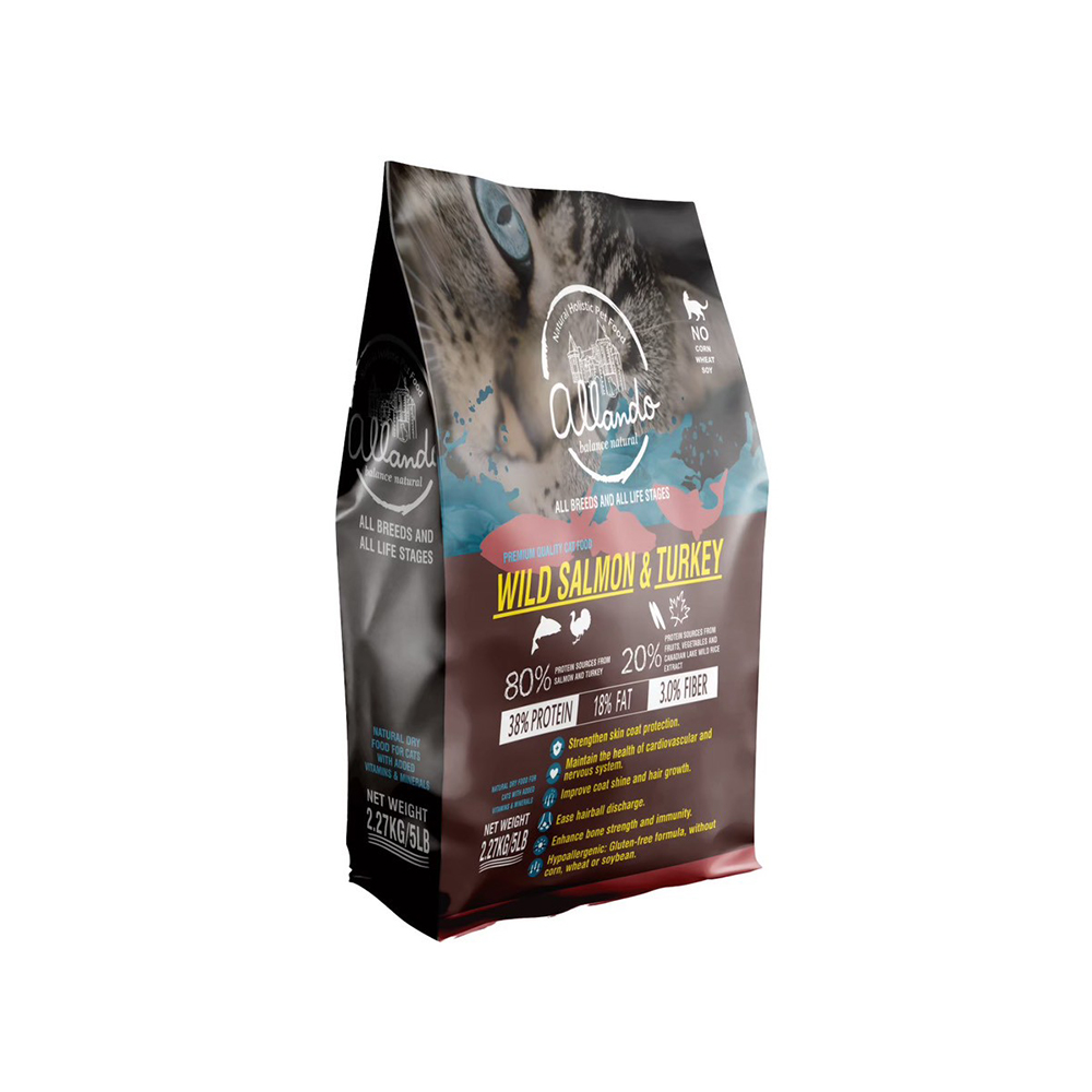 Allando 奧藍多 無榖貓糧野生鮭魚+火雞肉2.27KG(全齡貓/貓飼料/貓糧)