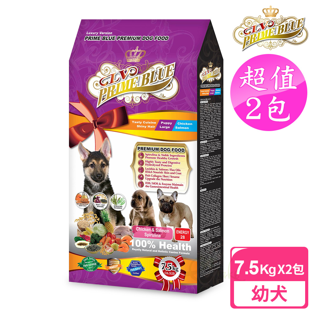 藍帶 【精選】2包超值組 能量幼犬7.5kg(紐澳雞肉鮭魚+藍藻食譜)