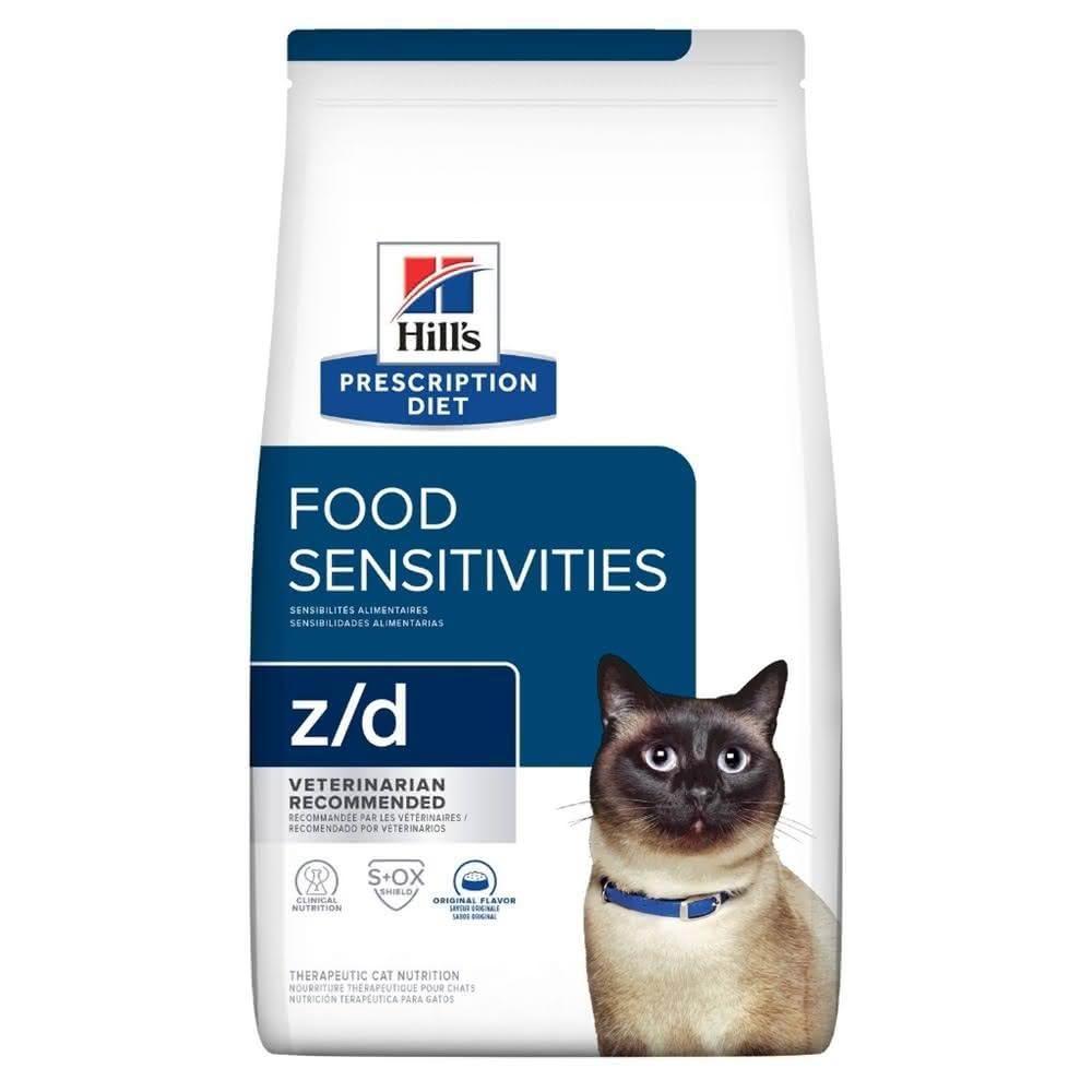 Hills 希爾思 貓用 z/d 食物皮膚敏感護理 貓 zd 處方貓飼料 水解蛋白 貓皮膚 舒敏 4LB（7905）
