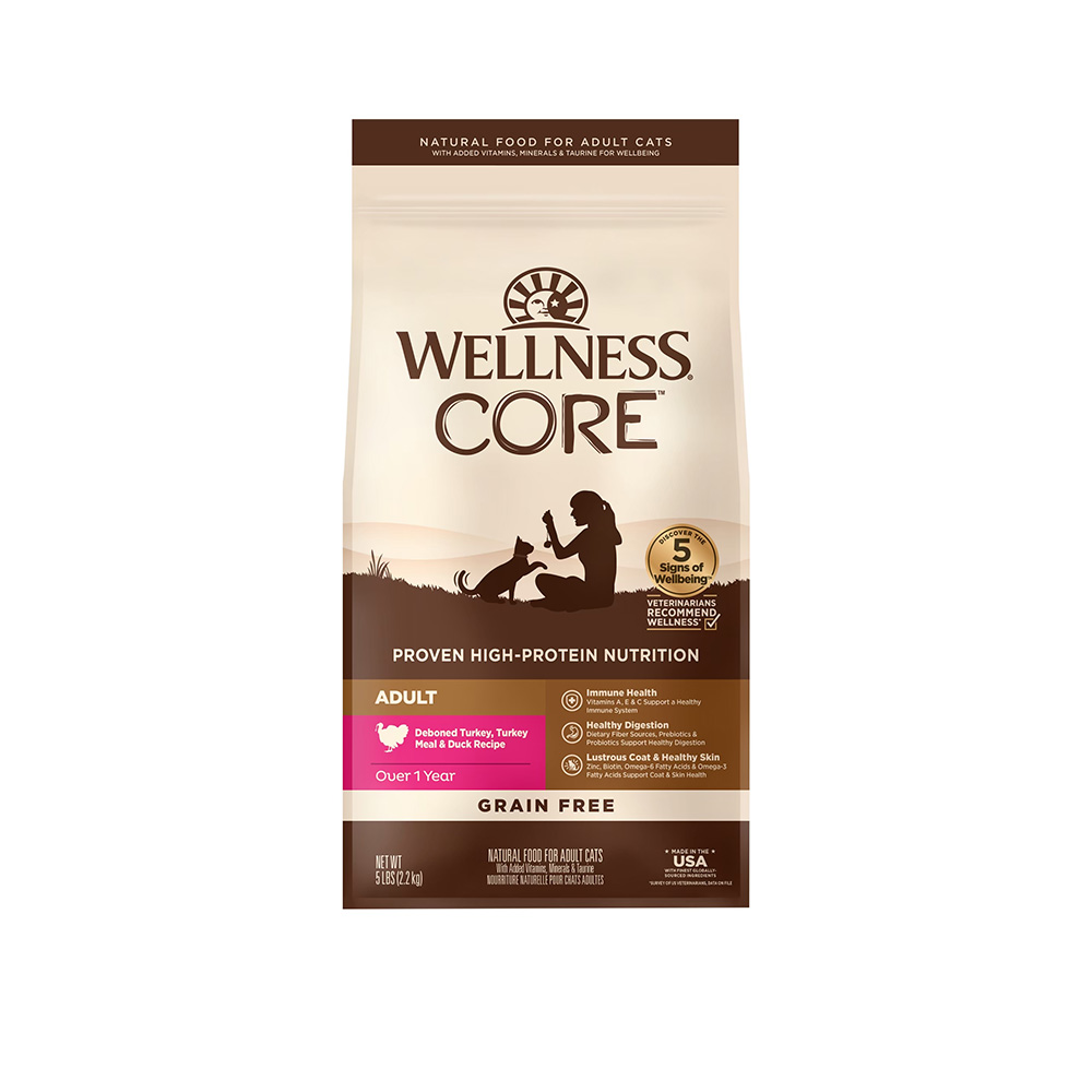 Wellness 寵物健康 -Core無榖成貓低敏田園均衡11LB~新鮮鴨肉/全齡貓/低敏/營養乾糧飼料/可靠