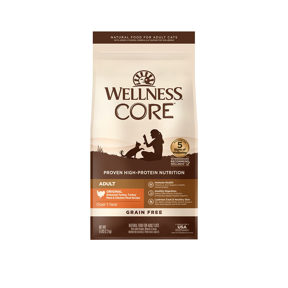Wellness 寵物健康 Core無榖成貓低敏經典美味11LB / 低過敏/火雞肉/全齡貓/益生菌/營養/可靠