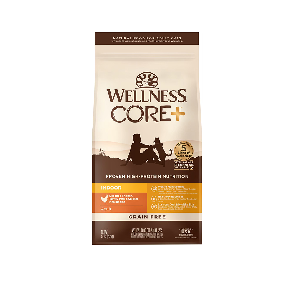 Wellness 寵物健康 Core室內貓無穀新鮮雞肉11LB /WDJ/成貓/貓飼料/減肥貓/胖胖貓/雞肉/乾糧