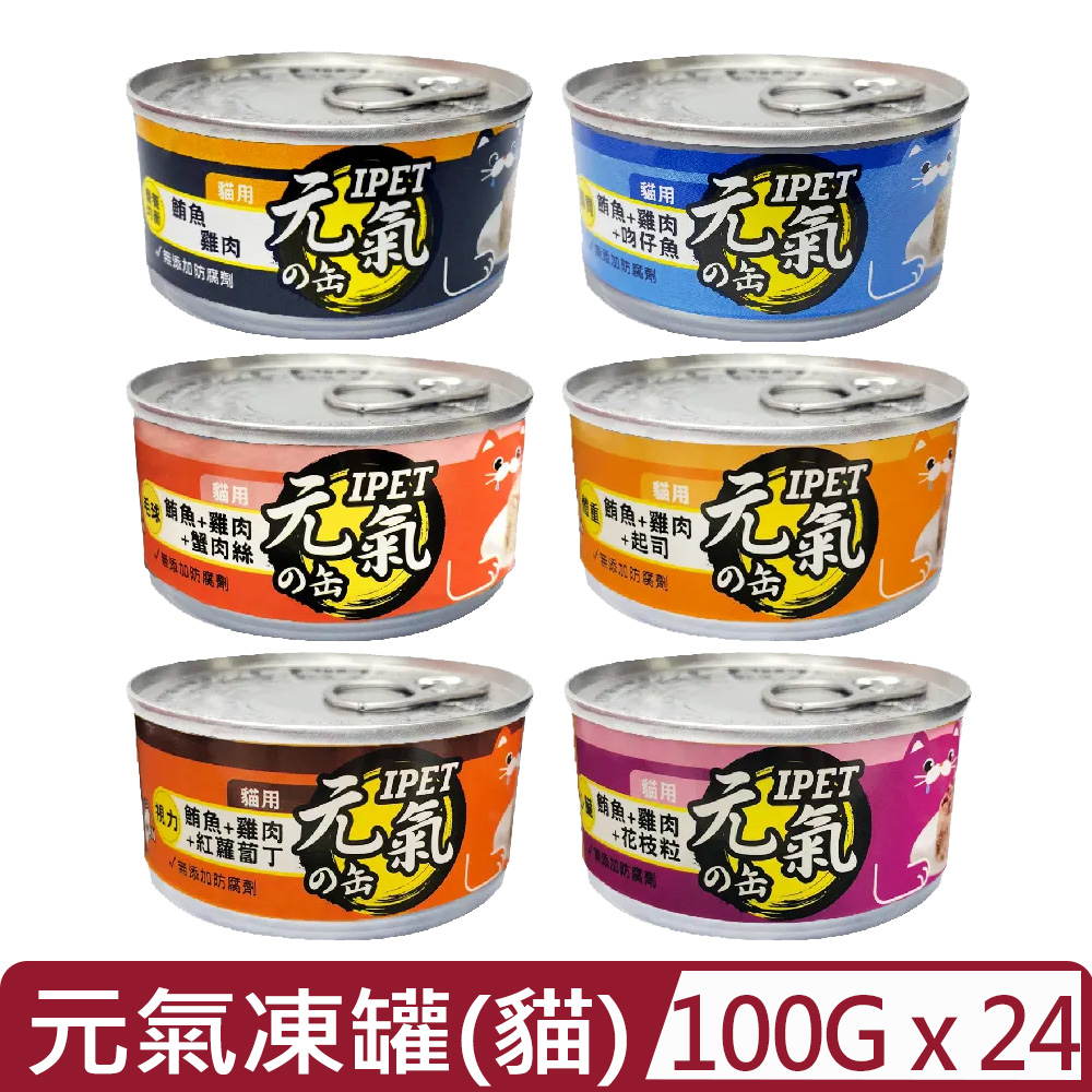 IPET 艾沛 【24入組】元氣凍罐 100g (元氣缶)貓用