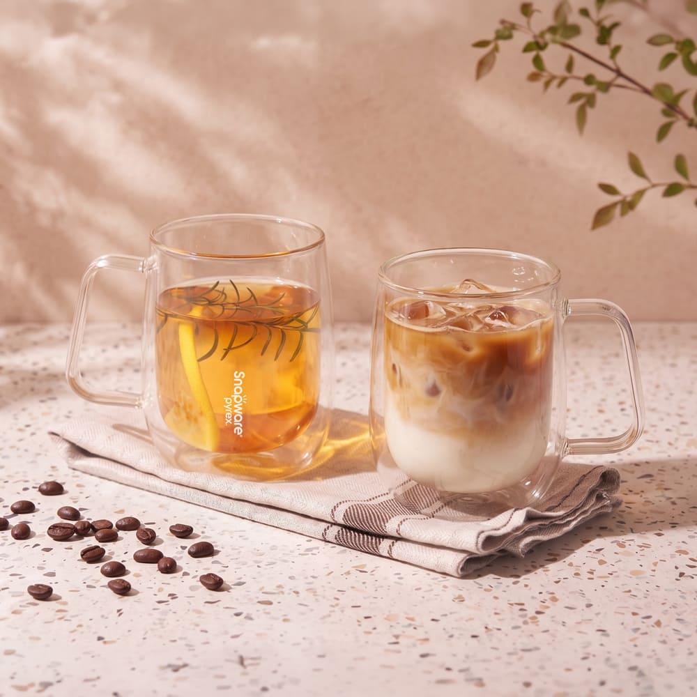 Corelle Brands 康寧餐具 淨漾耐熱雙層把手玻璃杯500ML 兩入組