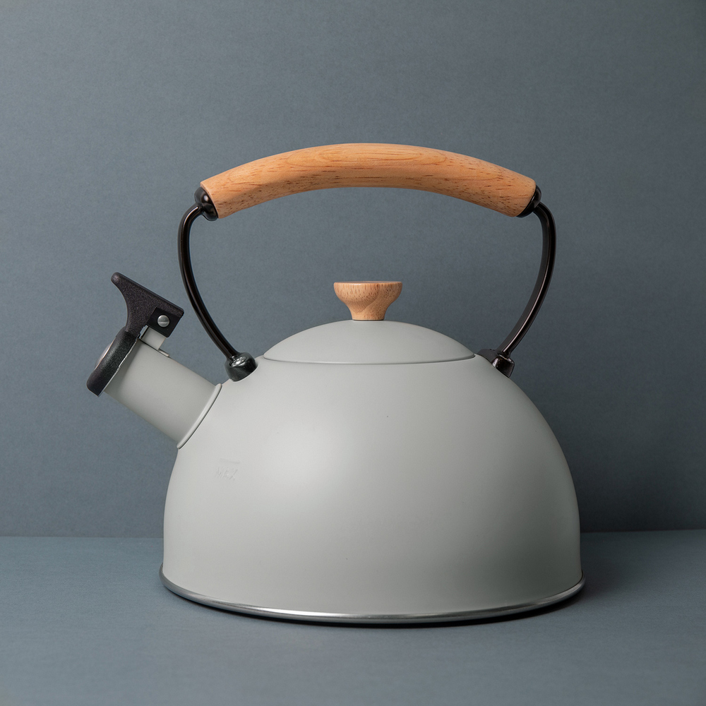La Cafetiere 英國木柄不鏽鋼笛音壺(米灰1.6L) / 煮水壺燒水壺- PChome