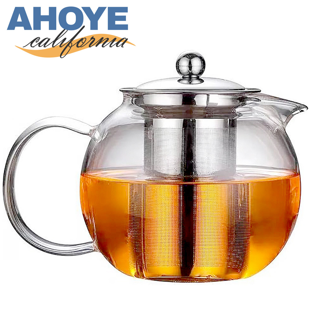 AHOYE 650mL耐熱玻璃圓頂泡茶壺(茶具茶壺茶壺泡茶壺玻璃茶壺) - PChome