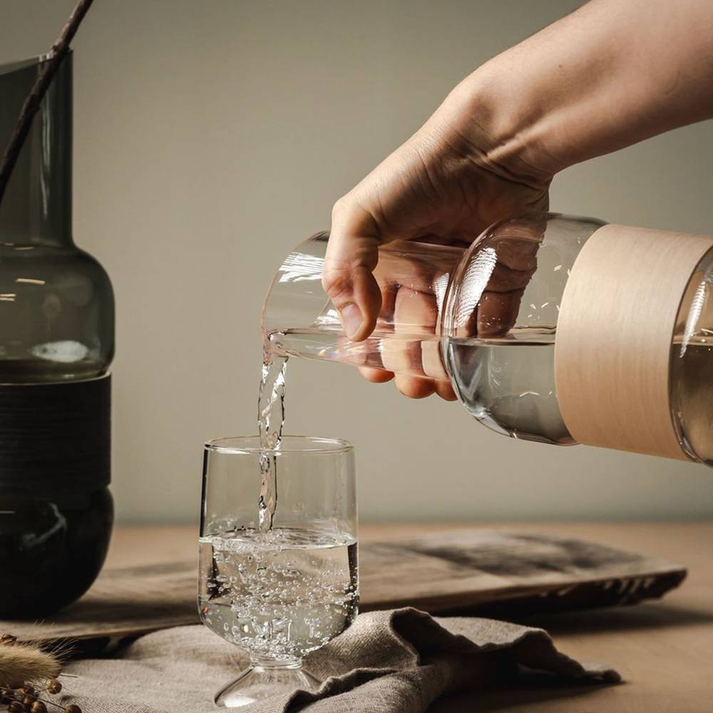 Muurla 北歐異材質拼接水瓶 玻璃瓶 花瓶 1L
