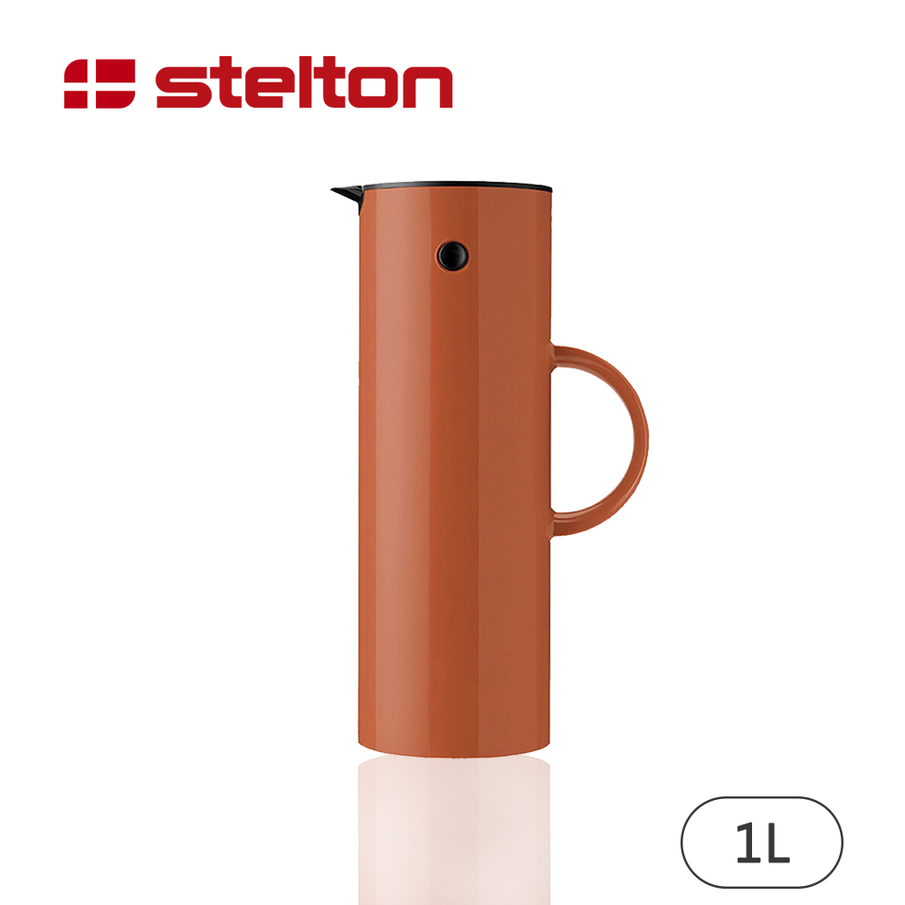 Stelton 啄木鳥真空保溫壺-磚紅-1L