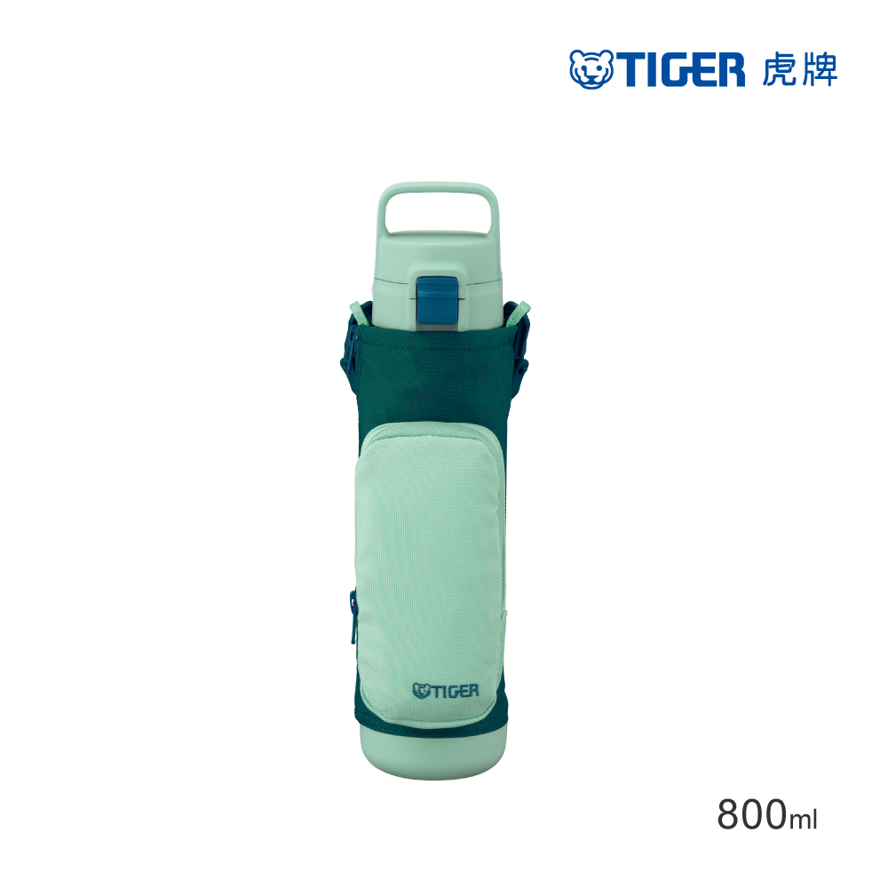 彈蓋提把超輕量不鏽鋼保溫瓶 兒童戶外水壺附背帶 800ml(MTA-A080保溫杯)