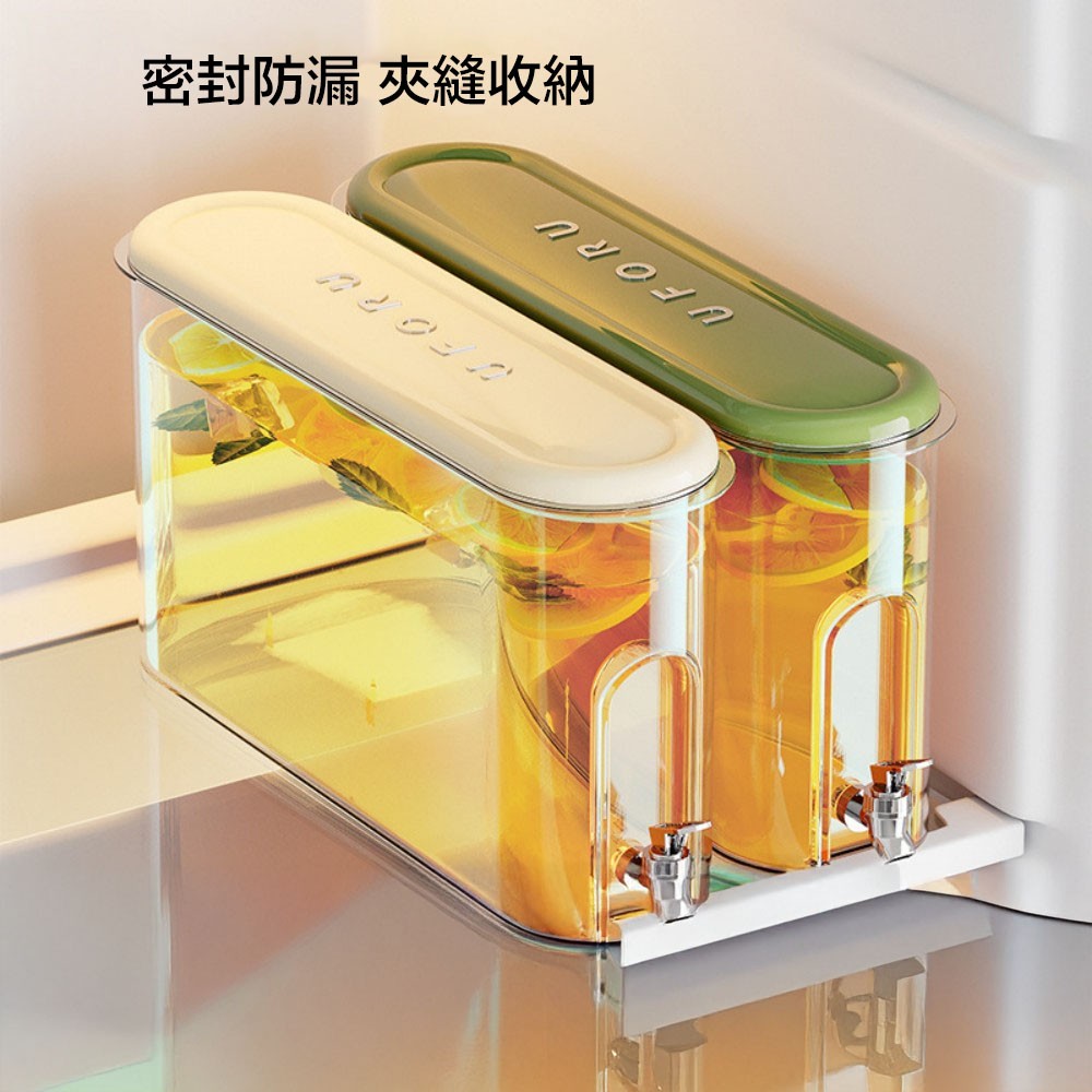 【Cooksy】家用冷水壺-4L 冰箱夾縫水壺 按壓出水設計 果汁冷飲涼水壺 密封防漏設計