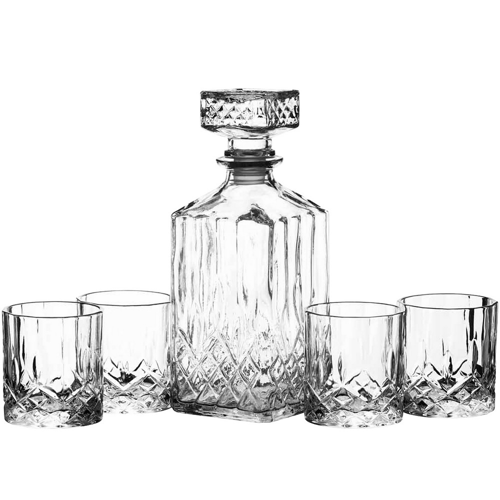 KitchenCraft 英國 烈酒瓶+玻璃杯4入 / 分酒器