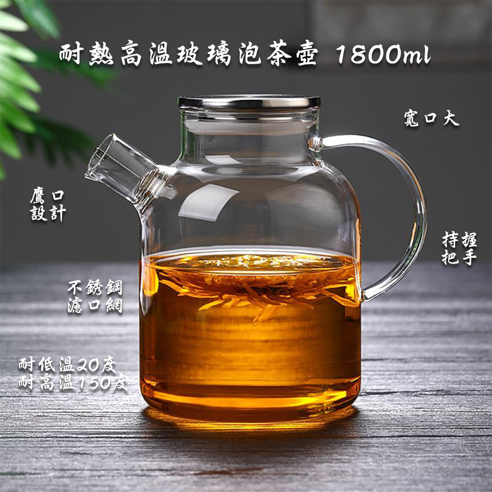 CS22 透黑冷水壺耐熱高溫玻璃泡茶壺1800ml -1入- PChome 24h購物