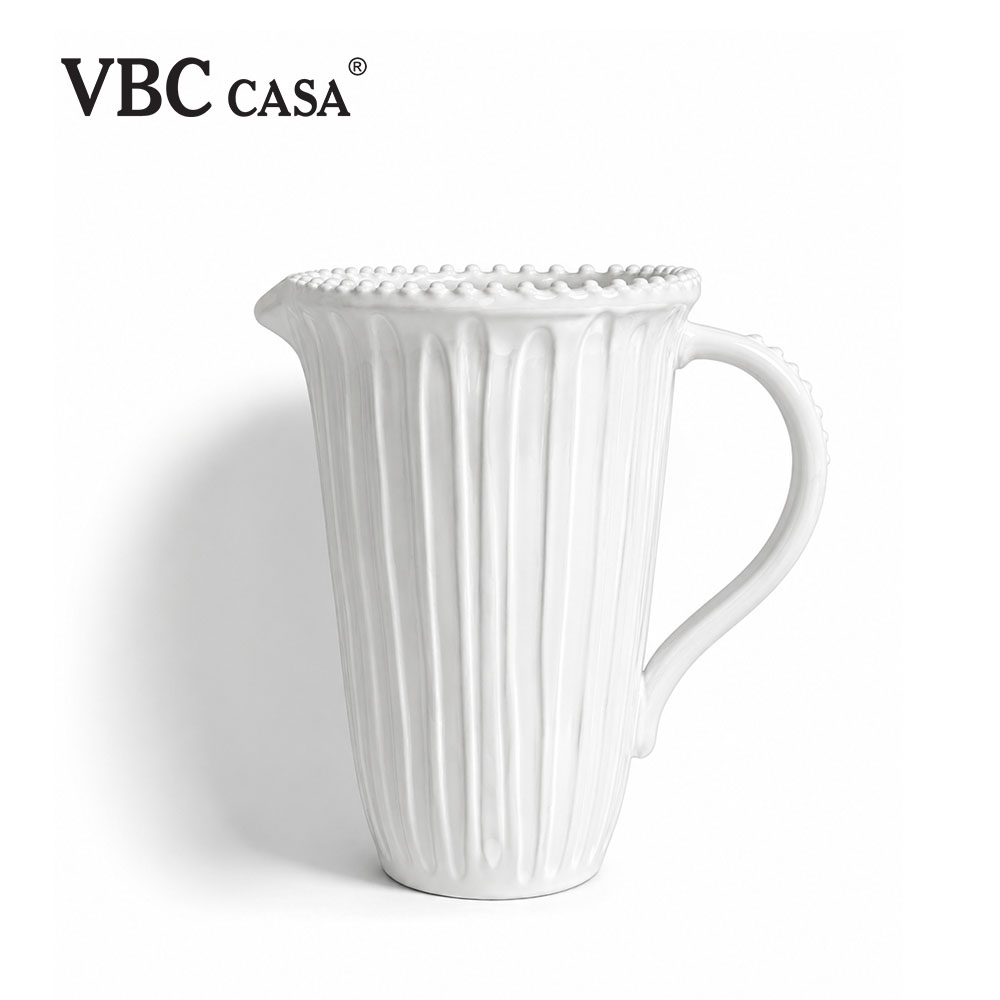 VBC casa 義大利 純白條紋系列 22cm把手水罐