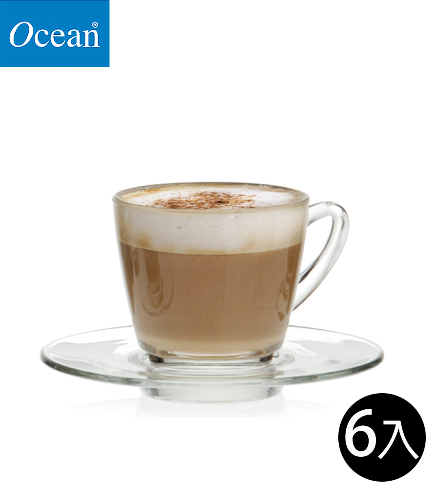 Ocean 肯雅卡布奇諾咖啡杯盤組-245ml(6杯+6盤)/6組