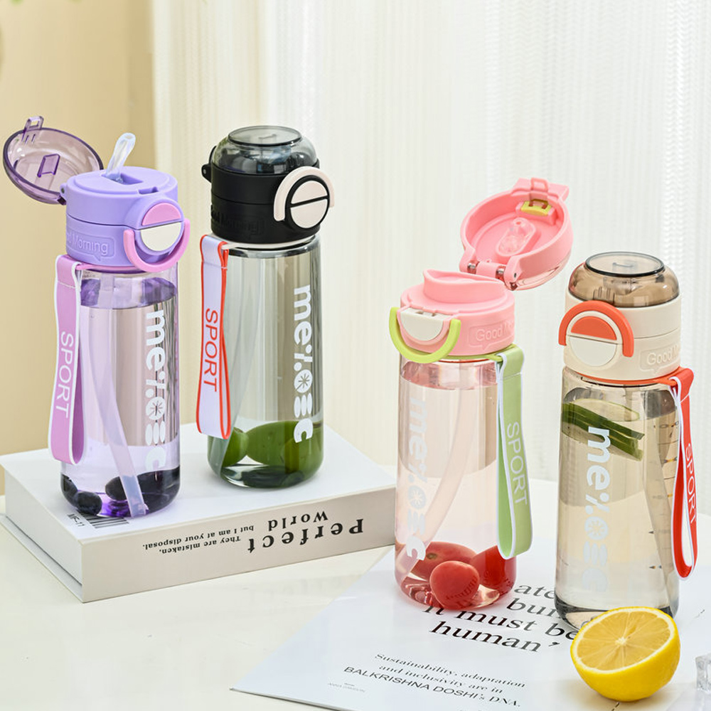 父親節禮物 直飲/吸管兩用透明水壺 650ML 兒童水壺 登山水杯 運動水瓶 雙飲水杯 防摔水壺 隨身杯