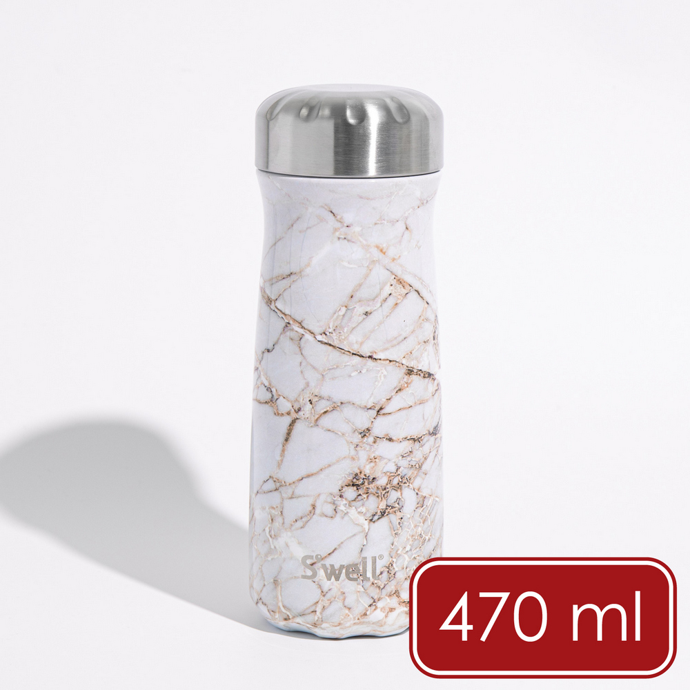 S'well 美國 Traveler不鏽鋼保溫瓶(鎏金石紋470ml) / swell 保溫杯 保冷保冰杯 水壺 環保杯 隨行杯