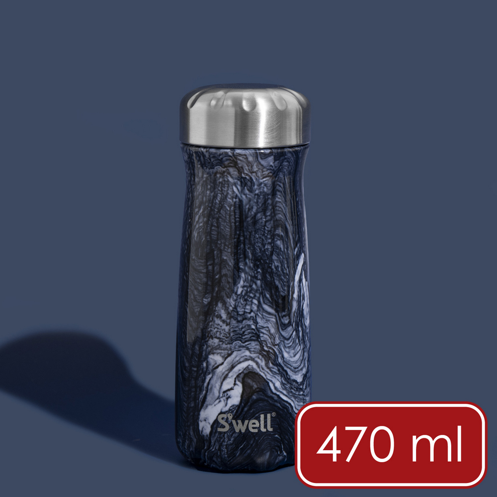 S'well 美國 Traveler不鏽鋼保溫瓶(浪濤石紋470ml) / 保溫杯 保冷保冰杯 水壺 環保杯 咖啡杯 隨行杯