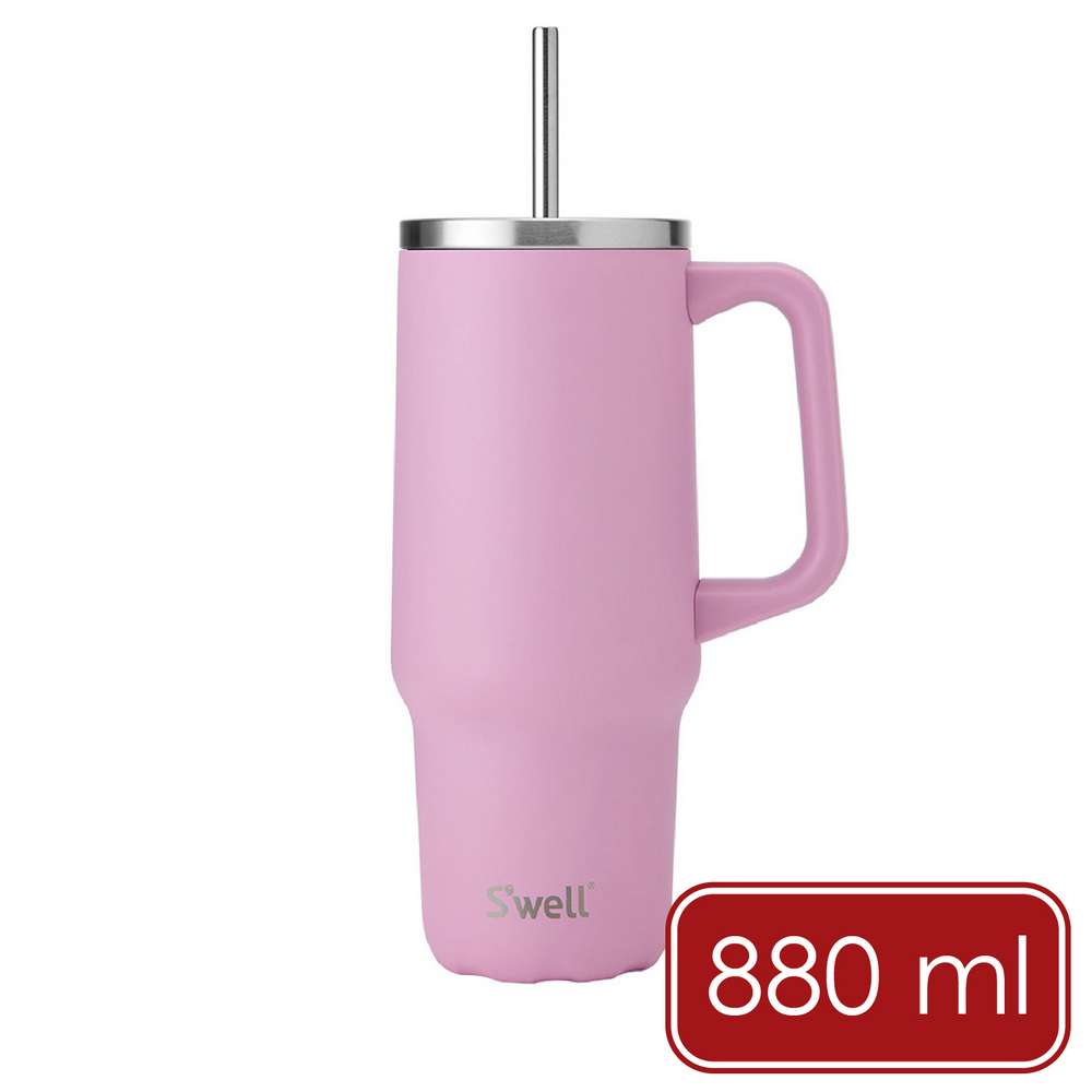 S'well 美國 Tumbler不鏽鋼吸管保溫隨行杯(泡泡糖粉880ml) / swell 冰壩杯 冰霸杯 環保杯 保溫瓶