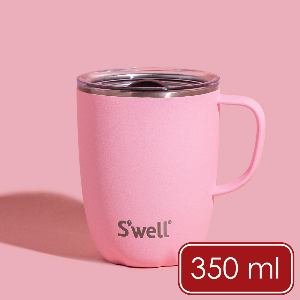 S'well 美國 Mug不鏽鋼滑蓋保溫馬克杯(櫻花粉350ml) / swell 保溫杯 環保杯 隨行杯 可機洗