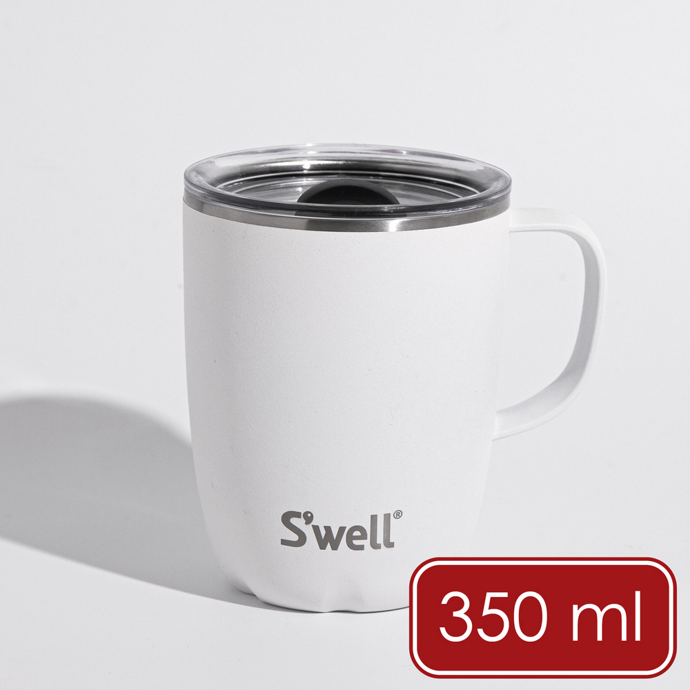 S'well 美國 Mug不鏽鋼滑蓋保溫馬克杯(雲朵白350ml) / swell 保溫杯 環保杯 隨行杯 可機洗