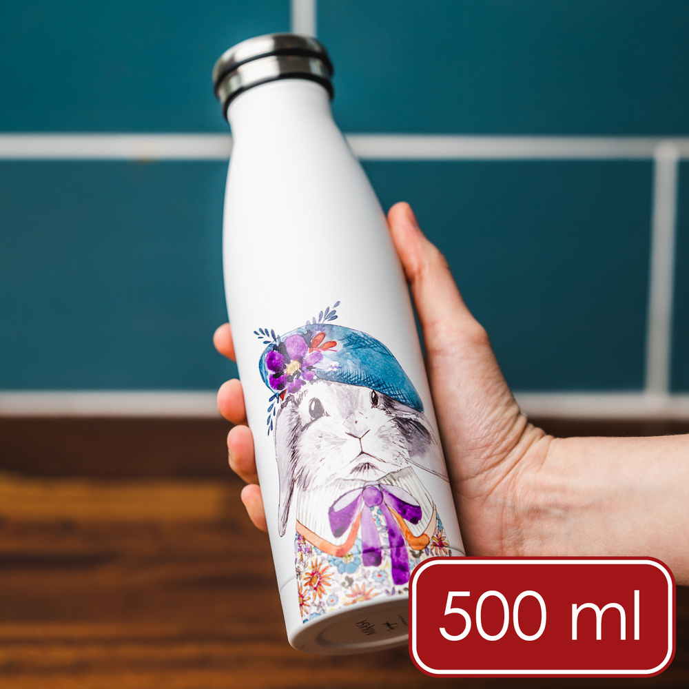 Mikasa Dinnerware 美國 Tipperleyhill雙層彩繪保溫瓶(淑女兔500ml) / 保溫杯 水壺 水瓶 環保杯 隨行杯