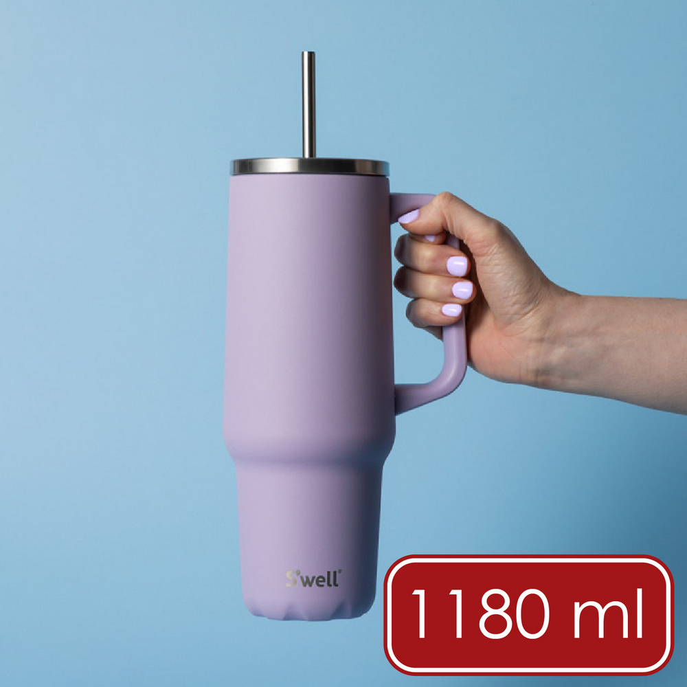 S'well 美國 Tumbler不鏽鋼吸管保溫隨行杯(丁香紫1180ml) / swell 冰壩杯 隨手杯 環保杯 車載杯 可機洗