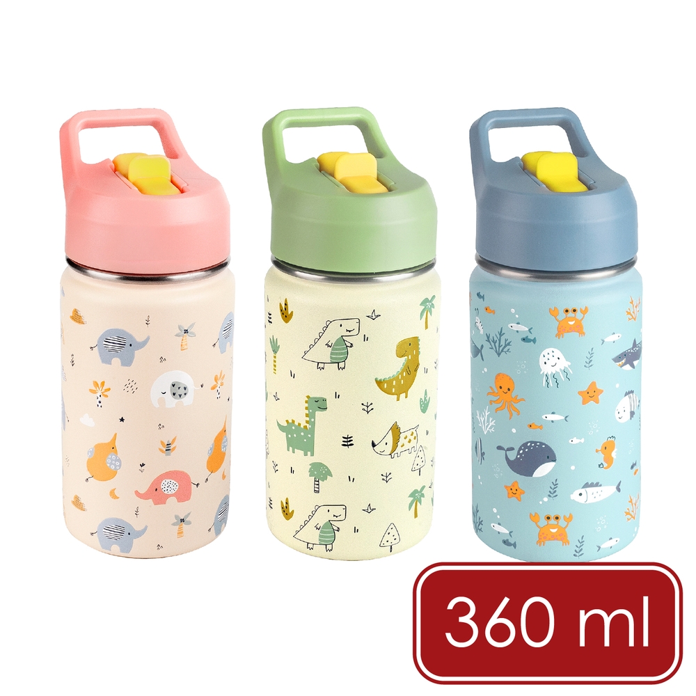 ibili 西班牙 Komik手提翻蓋吸管保溫水壺(360ml) / 兒童水壺 水瓶 保溫壺 保溫瓶 環保杯 隨行杯 保冷保冰杯