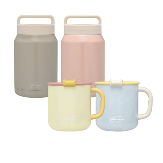 THERMOcafe 凱菲 食物罐890ml+陶瓷塗層保溫杯400ml(TCHF-890+TCCM-440)
