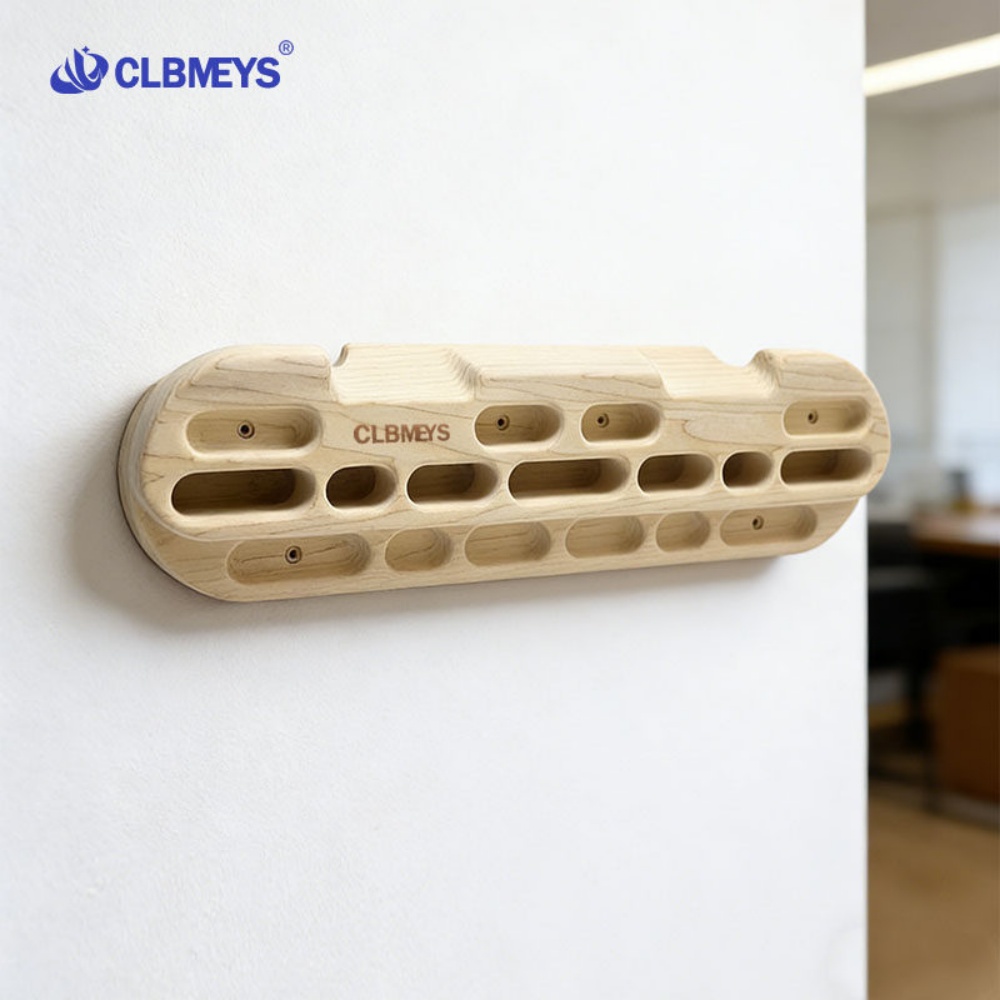CLBMEYS 室內攀巖指力板 實木 家用 門框單槓 打孔式 掛繩式 木質 家庭健身 訓練器