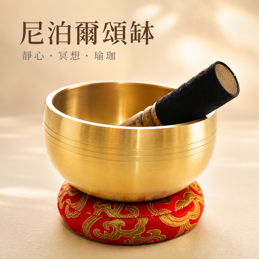Caiyi 凱溢 Caiyi 尼泊爾手工頌缽 銅缽 佛音碗 瑜伽冥想頌缽 8cm