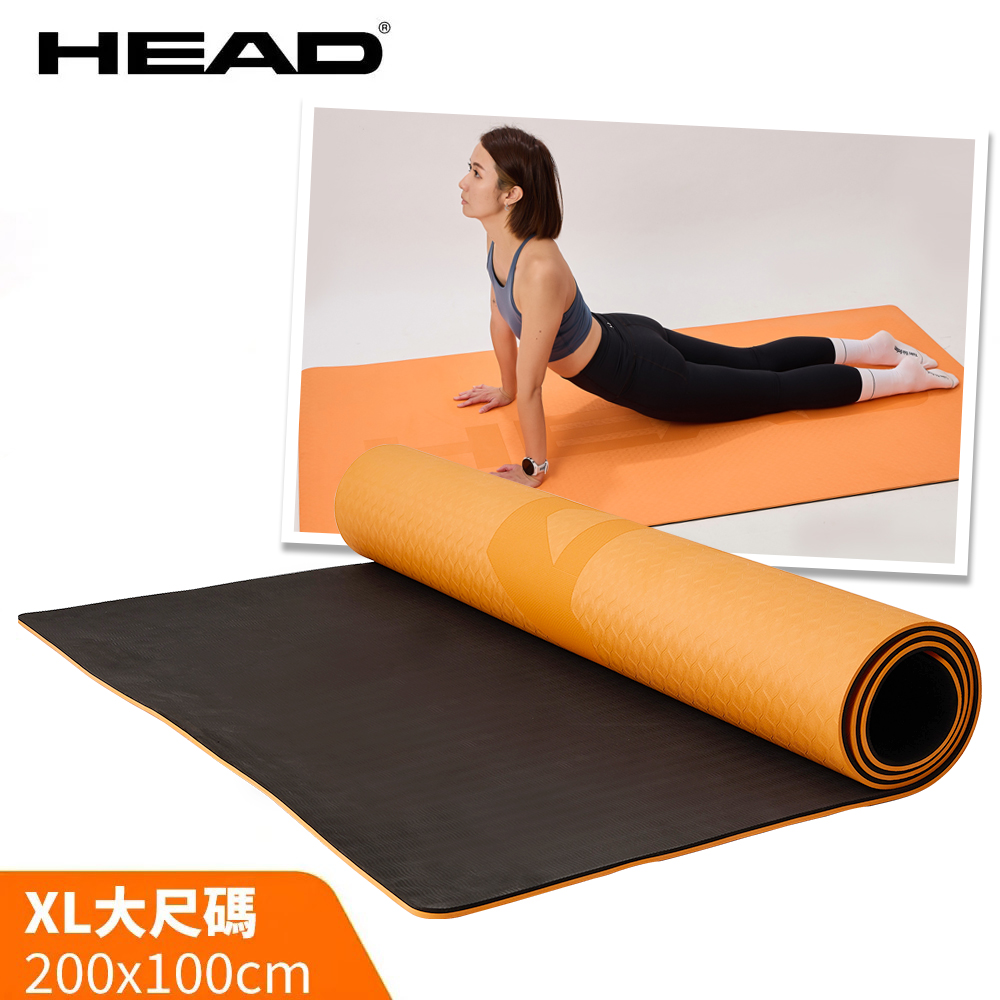 XL大尺碼瑜珈墊/健身墊(黑橘)-8mm HA715-XL