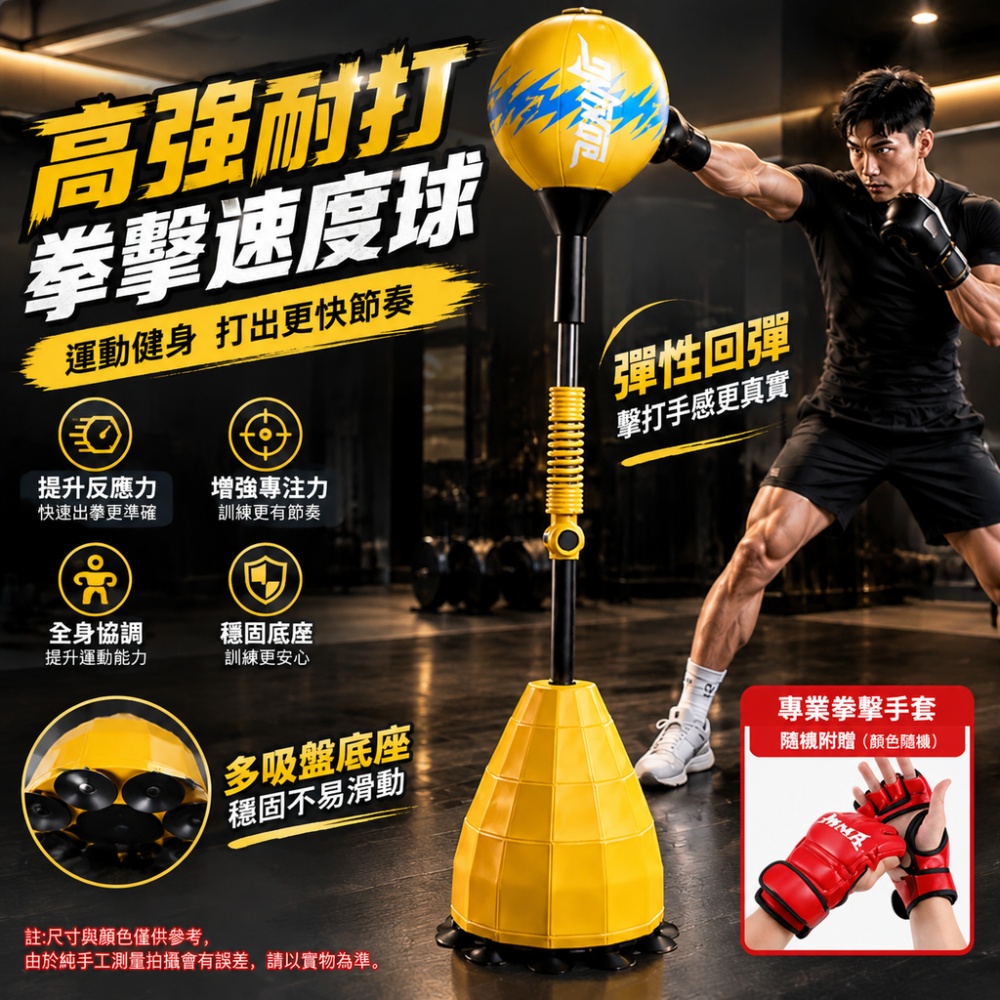 【芸白】拳擊速度球 立式拳擊球 反應訓練球 沙袋拳擊靶 家用拳擊訓練 成人拳擊器材 吸盤底座拳擊球