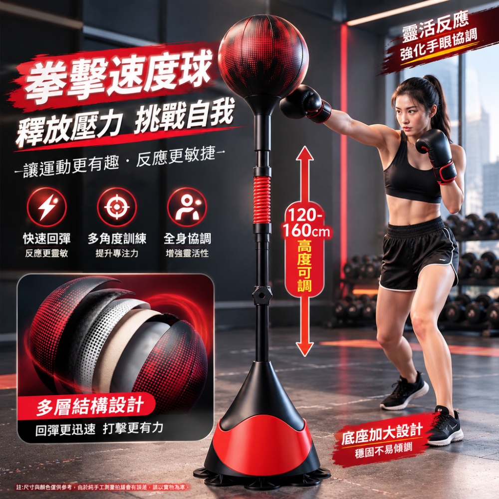 【芸白】拳擊靶 拳擊速度球 立式反應球 可調高度拳擊球 家用拳擊訓練器 回彈拳擊球 室內健身器材