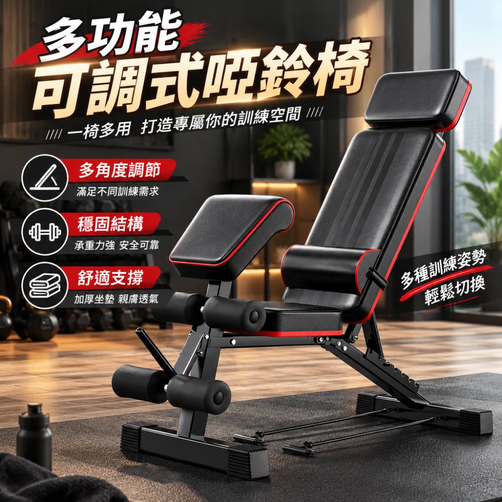 【硯禾】啞鈴凳 健身椅 仰臥起坐輔助器械 健身器材 家用多功能健身臥推凳 重訓椅