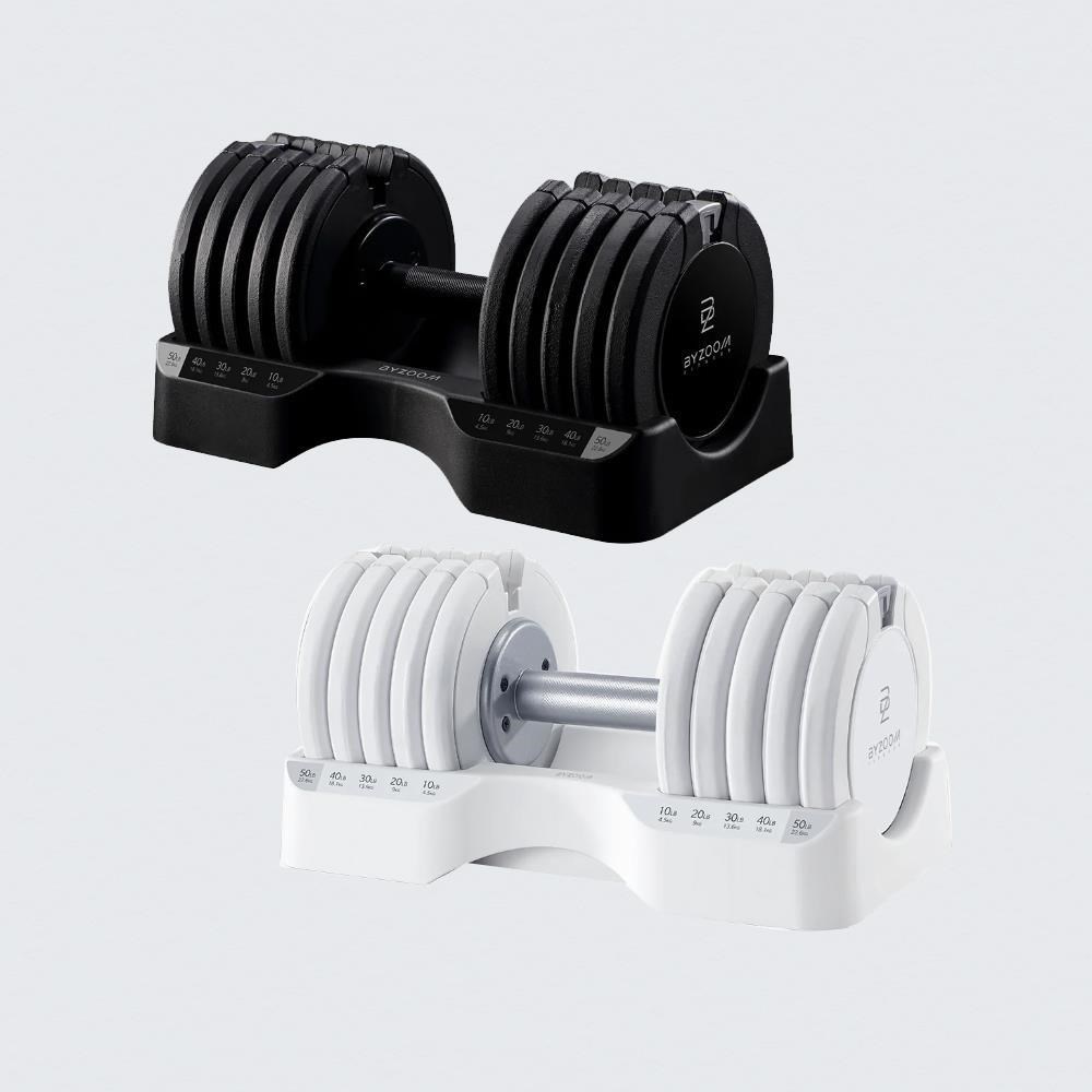 BYZOOM FITNESS 可調式啞鈴 22.6KG(50LB) 5段重量秒速調整