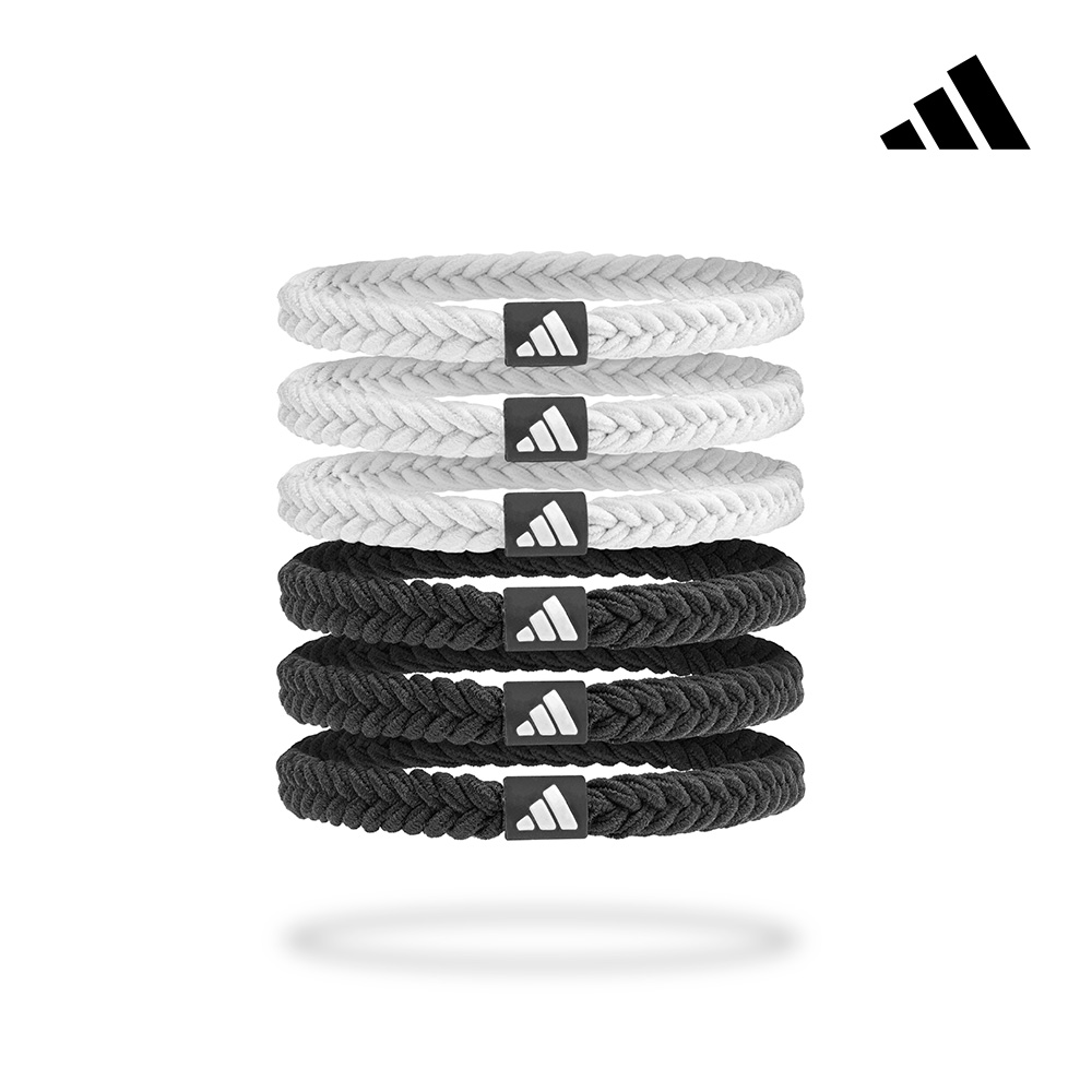 adidas 愛迪達 彈力編織髮圈 (6入)