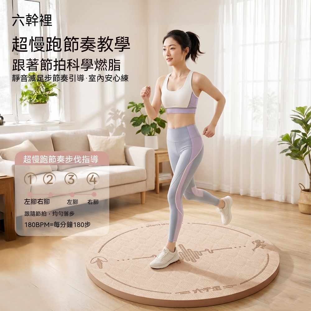 跳繩墊 瑜伽墊 圓型地墊 家用墊子 靜音防滑運動凳子 健身慢跑墊子 隔音運動地墊 平衡墊80CM*10MM