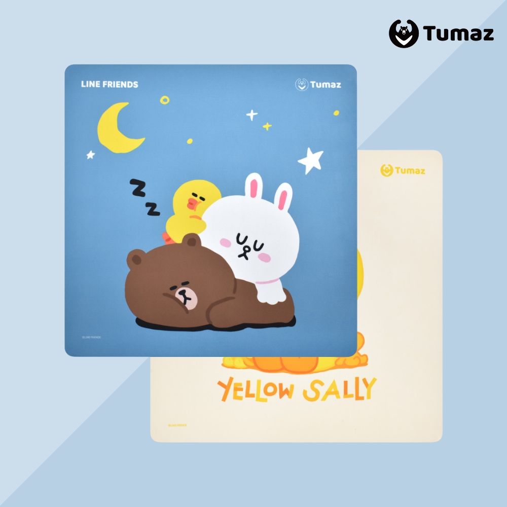 TUMAZ 月熊健身 8mm麂皮方形運動墊|LINE FRIENDS特別款|居家裝飾/跳繩/冥想/慢跑墊|台灣現貨 免運