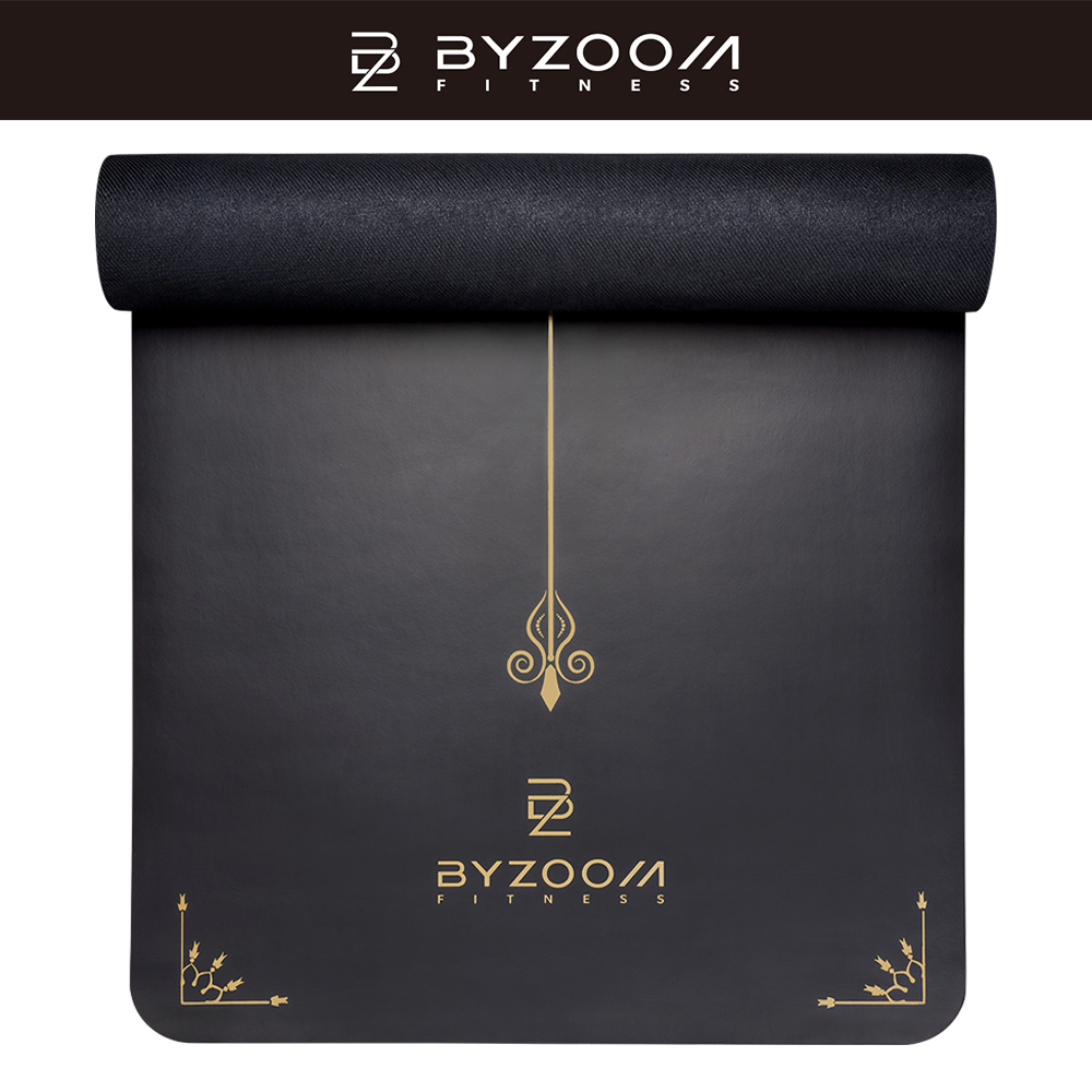 BYZOOM FITNESS PU天然橡膠瑜珈墊5mm (黑)