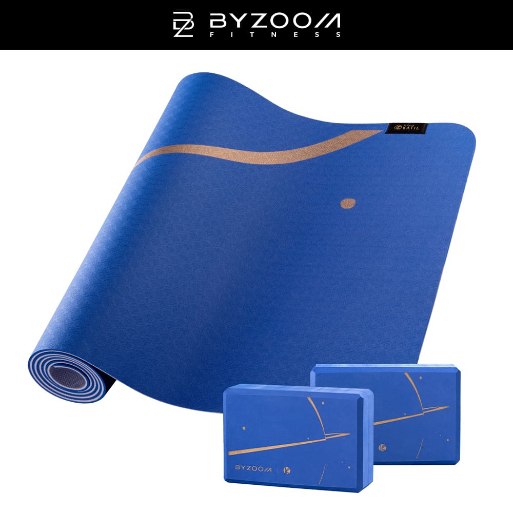BYZOOM FITNESS 凱蒂瑜珈 Flow With Katie 聯名TPE瑜珈墊+ 瑜珈磚x2