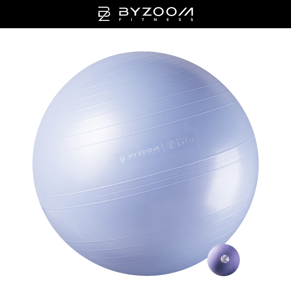 BYZOOM FITNESS 凱蒂瑜珈 Flow With Katie 聯名霧面止滑防爆健身球+天然橡膠按摩球