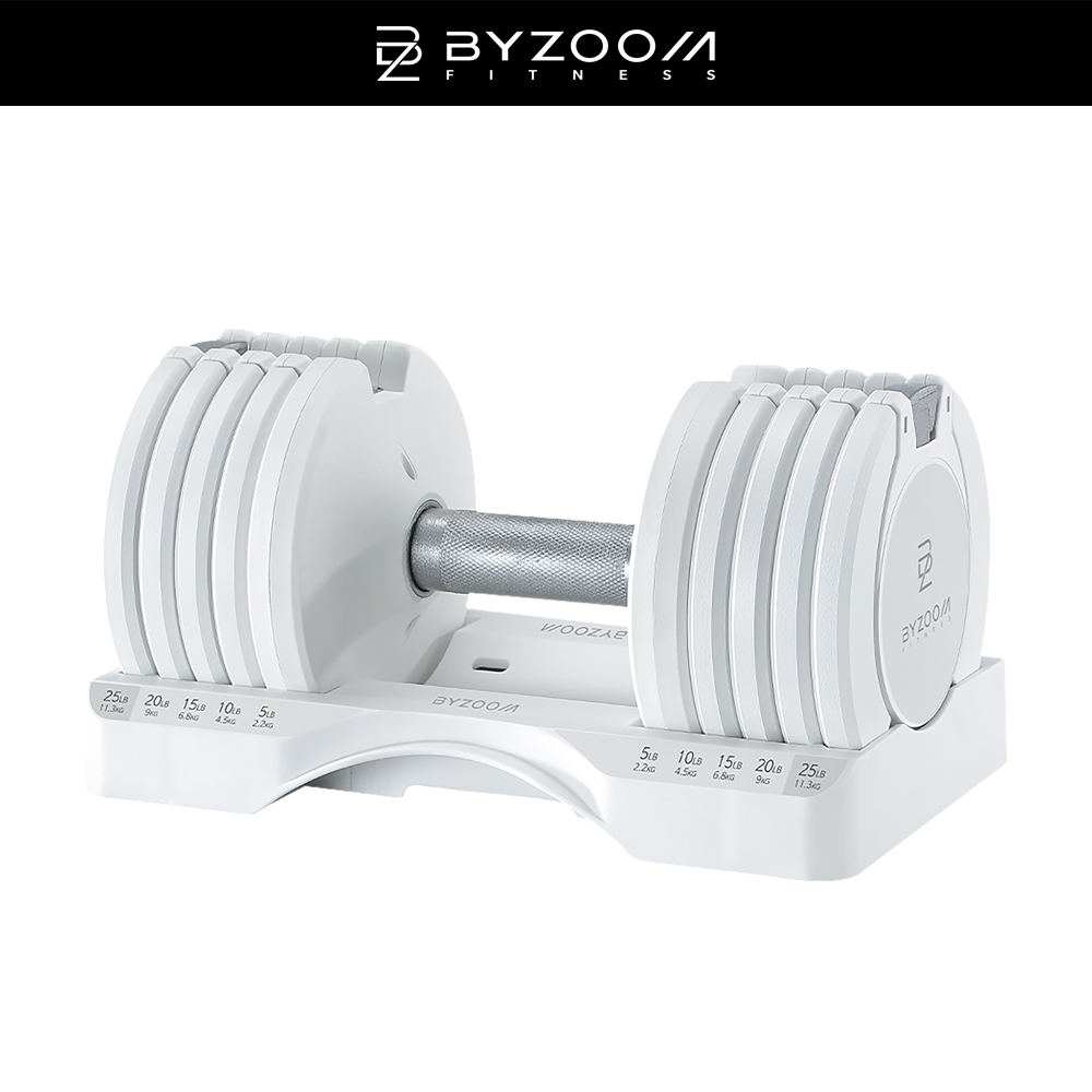 Pure Series 11.3kg(25LB) 5段重量 可調式啞鈴(白/黑任選)(1入+底盤)