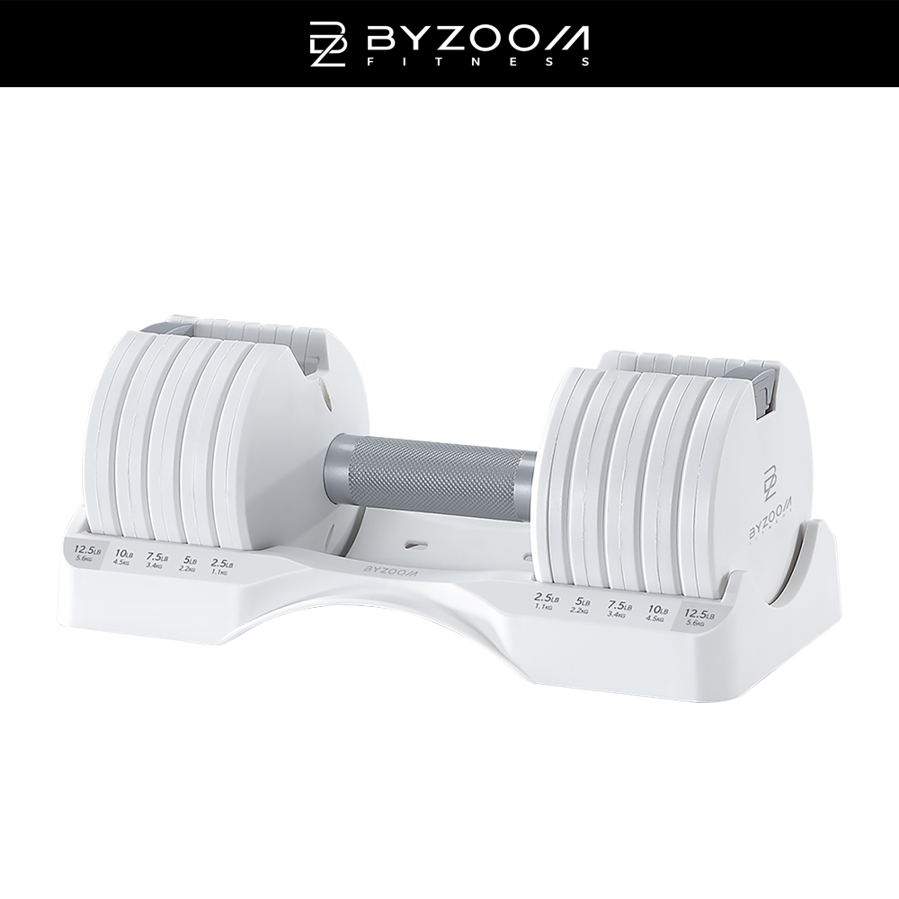 Pure Series 5.6kg(12.5LB) 5段重量 可調式啞鈴(白/黑任選)(1入+底盤)