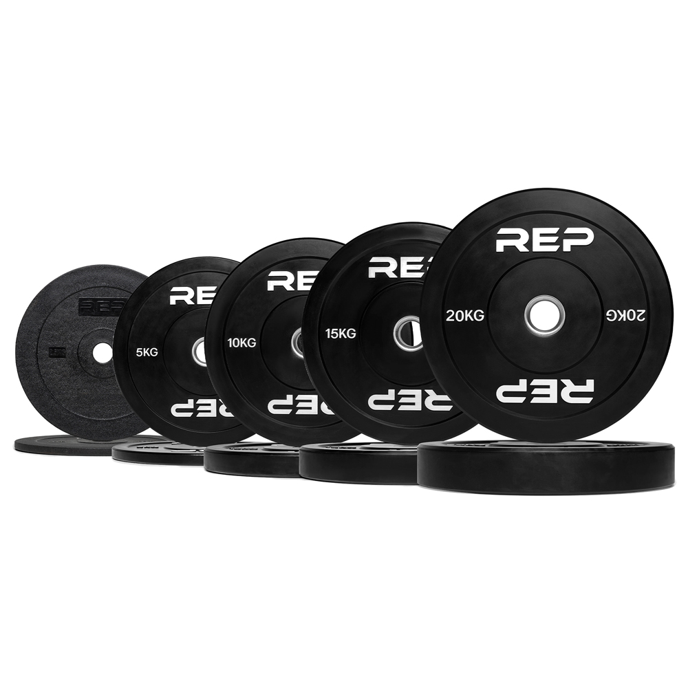 REP 包膠槓片 2.5~20KG組合 黑色(2入裝)/奧林匹克包膠槓片