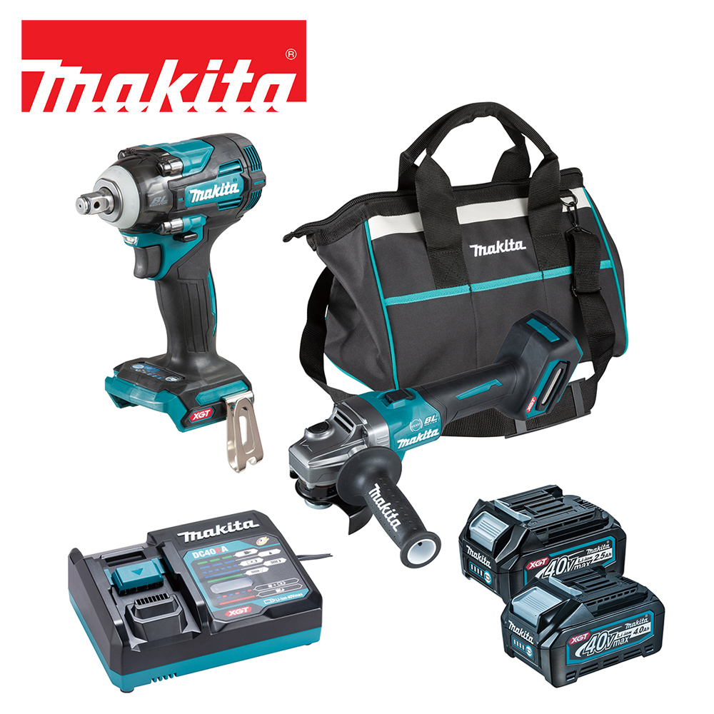 MAKITA 牧田40V充電無刷雙機雙電組GA003GX003(BL4025*1+BL4040*1